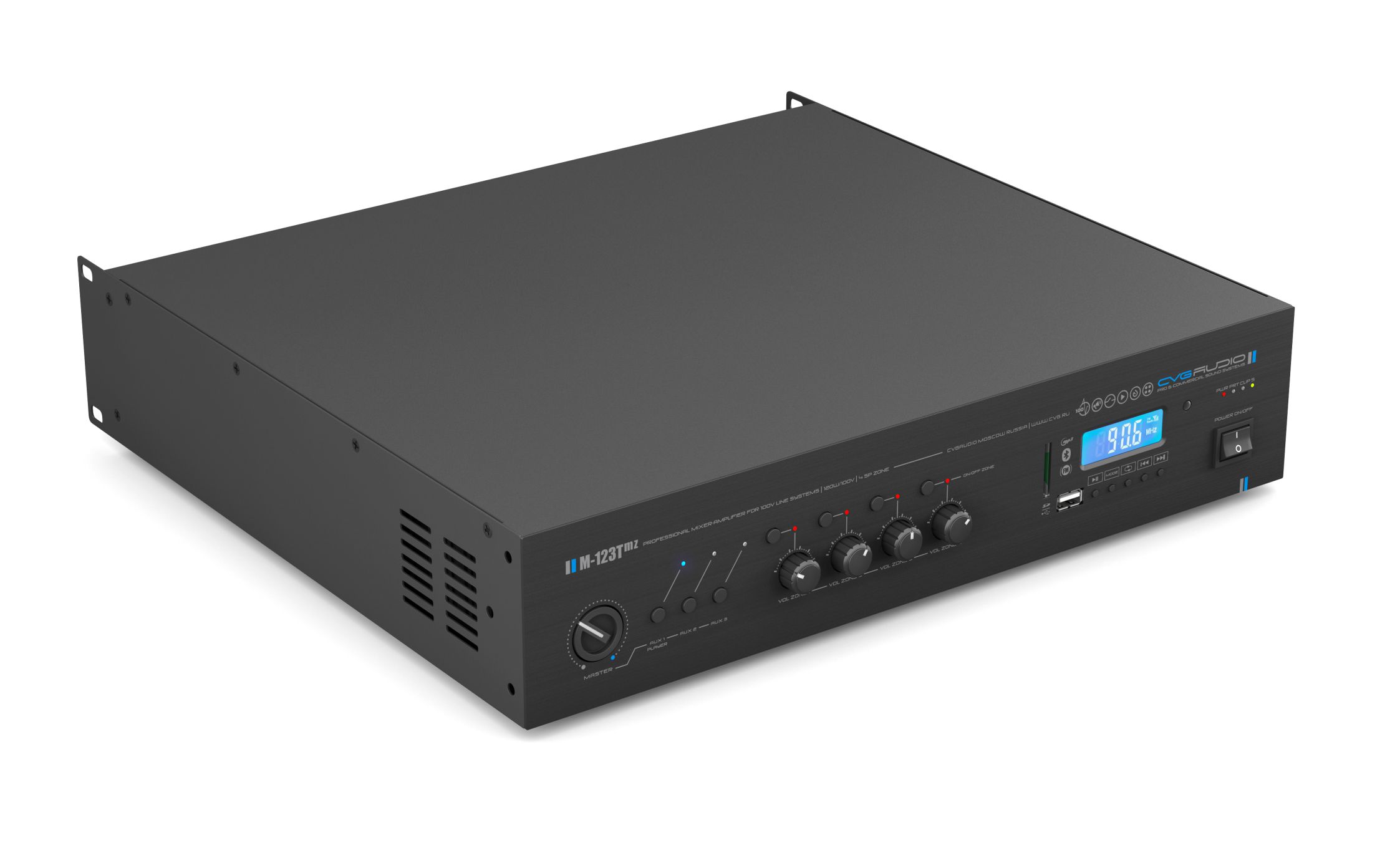 Трансляционный 4-х зонный микшер-усилитель CVGaudio M-123Tmz для систем Public Address